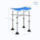 image 3 of HOMCOM Height Adjustable Shower Stool with Suction Grab Rail, Aluminium Shower Chair with U-Shaped Padded Seat, Non-Slip Bath Stool for Elderly, Disabled, Seniors, Pregnant, Dark Blue | Blue