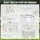 image 3 of Outsunny Garden Folding Tent Heavy Duty Pop Up Gazebo for Party Dark Grey