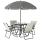 image 9 of Outsunny 6 Pieces Garden Furniture Set with Parasol, Folding Chairs 