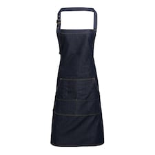 Premier Unisex Adult Colours Pocket Full Apron | Blue | Indigo Denim | One Size | 1