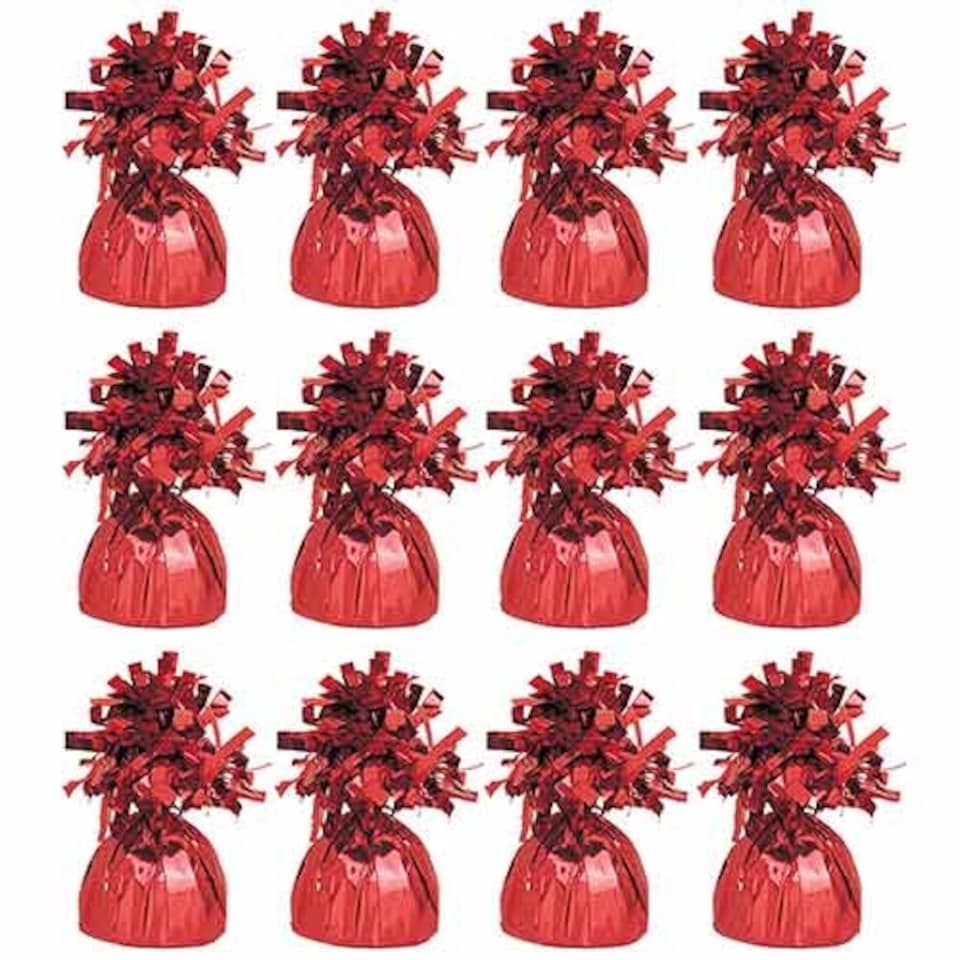 Red Foil Balloon Weights - Pack of 12