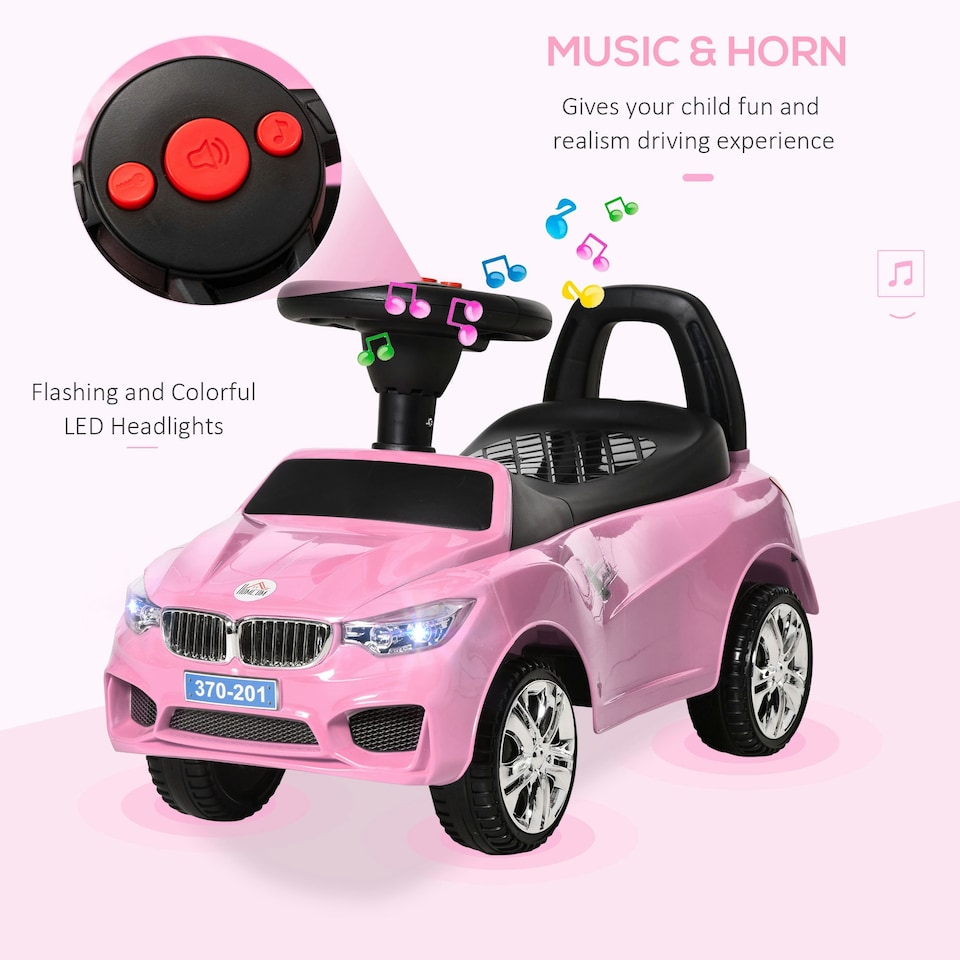 image 1 of HOMCOM Ride on Car Baby Toddler Walker Foot to Floor Sliding Car Slider Pink