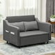 image 2 of HOMCOM Pull Out Sofa Bed, Fabric 2 Seater Sofa Couch for Living Room, Grey 