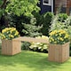 image 2 of Outsunny Wooden Garden Planter & Bench Combination Garden Raised Bed Natural
