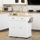 image 2 of HOMCOM Kitchen Island with Adjustable Shelf Storage Drawers and Cabinets White
