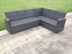 image 3 of Fimous High back dark grey mixed outdoor garden furniture corner rattan sofa set square coffee table right option