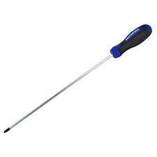 Faithfull Soft Grip Screwdriver, Pozidriv - Multi Colour - PZ1 x 250mm Long Reach