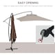image 3 of Outsunny 3 m Cantilever Parasol with Cross Base, Crank Handle, 6 Ribs, Brown