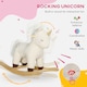 image 3 of AIYAPLAY Rocking Horse, Kids Ride On Horse with Unicorn Design, Sounds, Plush Ride On Toy for Ages 2-4 Years, White