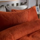 image 2 of OHS Teddy Fleece Soft Cosy Warm Thermal Plush Plump Duvet Cover and Pillowcase Bedding Set | Orange | Rust | Double