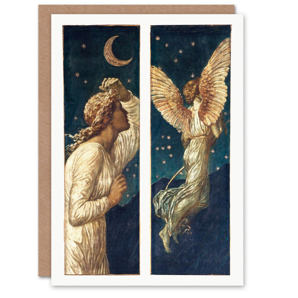 image 1 of Edward Burne Jones Art Card Cupid Flying Away From Psyche