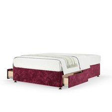 Majestic 1000 Pocket Sprung Aubergine Chenille 2 Drawer Divan Set Small Double