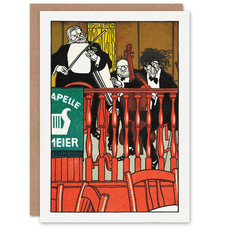 image 1 of Moriz Jung Art Card Salon Orchestra Meier Musicians Caricature