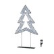 image 1 of 45cm Light up Silver Christmas Tree on Metal Stand with Twinkling White LEDs