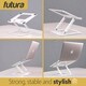 image 6 of Futura Laptop Stand Adjustable Portable Riser, White Foldable Aluminium Holder for MacBook AirPro and 11 to 17 inch Laptops | White | White | One Size | 1