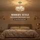 image 3 of HOMCOM Semi Flush Mount Modern Crystal Chandelier Ceiling Light