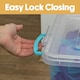 image 3 of JVL Plastic Clip Lidded Storage Box with Wheels, Stackable and Nestable, Clear, Set of 4, 50L Clear