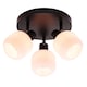 image 2 of Modern Designer Matte Black Spot Ceiling Light with White Ribbed Glass Shades