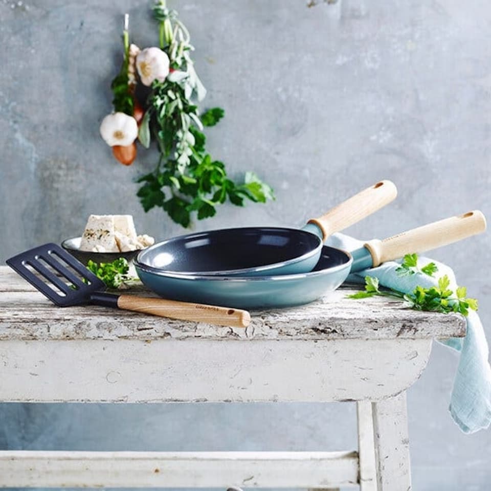 image 1 of GreenPan Mayflower Non-Stick 20cm & 24cm Frying Pan Set with Spatula