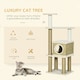 image 2 of PawHut Climbing Kitten Tower with Scratching Post Cat House, Beige