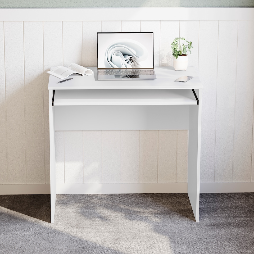 image 1 of Vida Designs Huby Computer Desk Compact Home Office Workstation, White