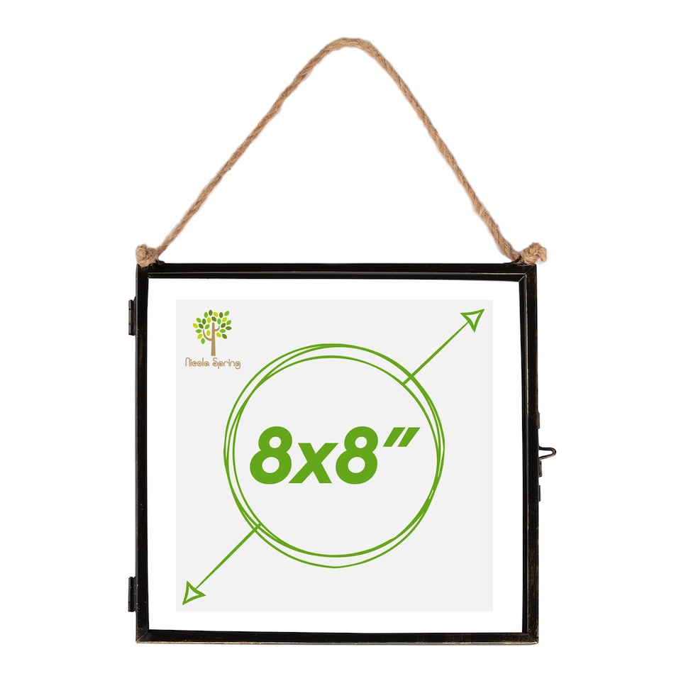 image 1 of Nicola Spring Hanging Metal Photo Frame - 8" x 8" - Black