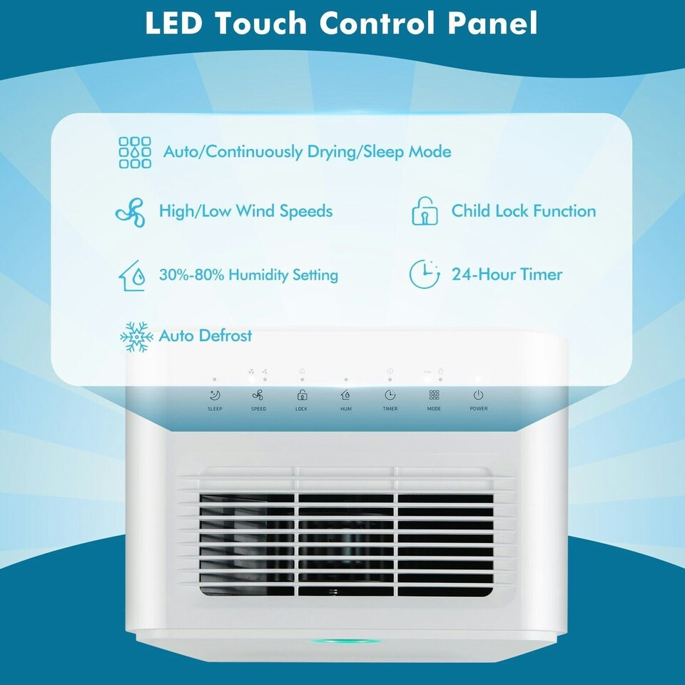 image 1 of COSTWAY 12L/Day Dehumidifier Home Portable Quiet Dehumidifier