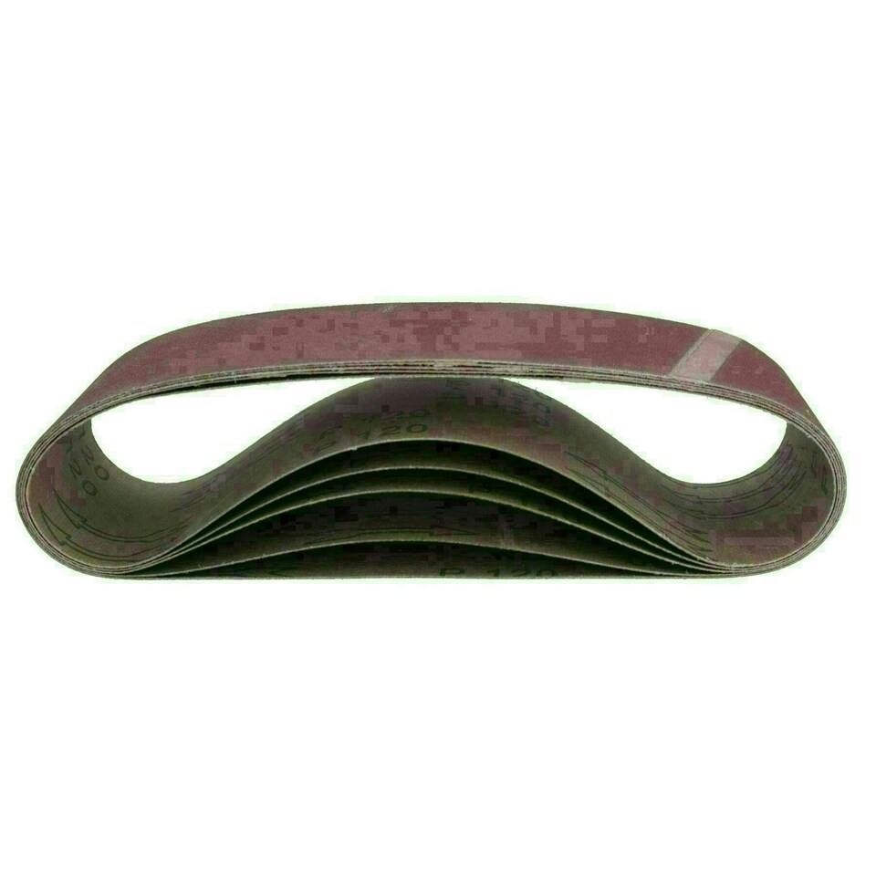image 1 of 75mm x 533mm 120 Grit Fine Abrasive Sanding Belt Sander Discs Sheets 25 Pack