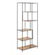 image 1 of Seaford Tall Black Metal Bookcase with 5 Oak Shelves