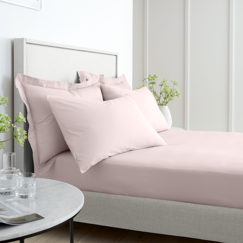 image 1 of Bianca 200 Thread Count Cotton Percale Standard Pillowcase Pair | Pink | Blush Pink | Standard