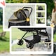 image 5 of PawHut Pet Stroller Dog Foldable Travel Carriage with Reversible Handle, Black