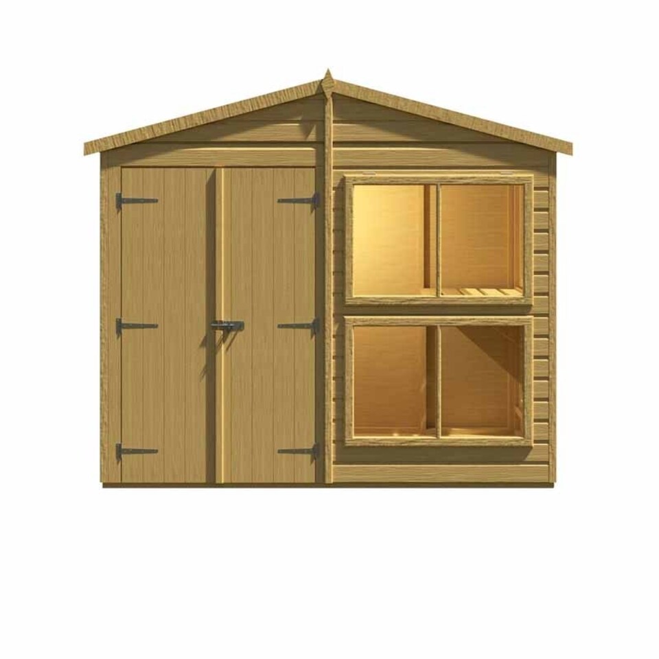 image 1 of Sun Hut 8 x 4 Feet Potting Shed - L122 x W260.1 x H222.5 cm Brown