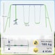 image 7 of Outsunny Metal Swings Set w/ Glider, Adjustable Height, Green