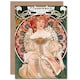 image 1 of Alphonse Mucha Daydream Reverie Champenois Art Nouveau Greeting Card