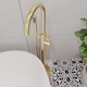 image 3 of Balterley Connect Floor Standing Bath Shower Mixer Tap with High Curved Spout & Shower Kit | Copper | Brushed Brass | 1