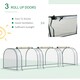 image 3 of Outsunny Tunnel Greenhouse Steel Frame for Garden Backyard w/ Zipper Doors
