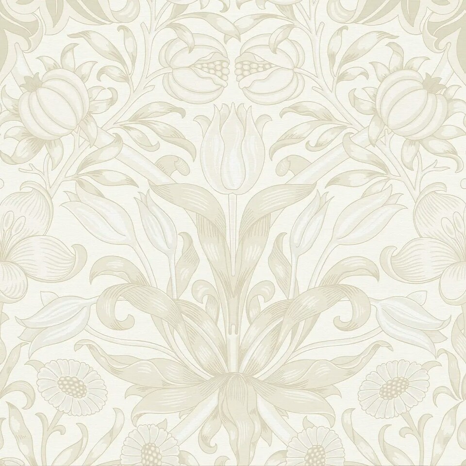 Sample of Pomegranate Grove Wallpaper in Soft Cream Multi