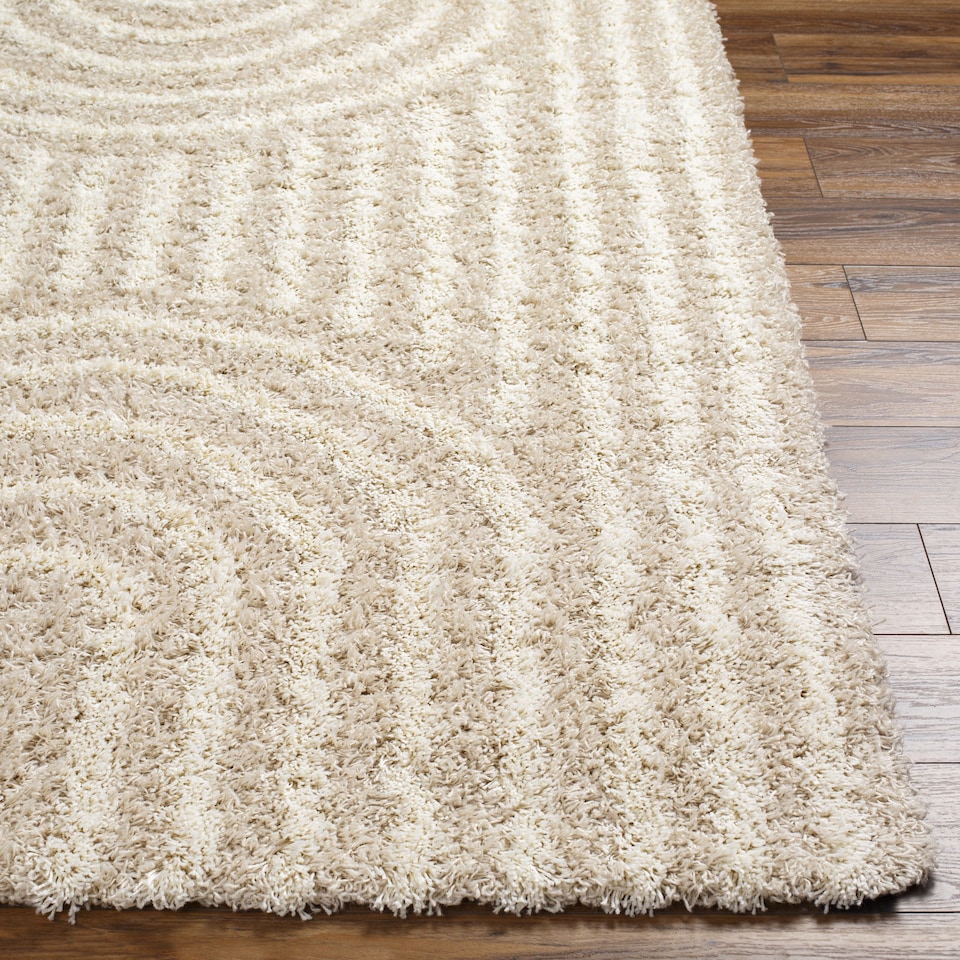 image 1 of LIVABLISS Urban Shaggy-Modern Soft Plush Pile Rug 130 x 170 cm | Beige Ivory Cream Green