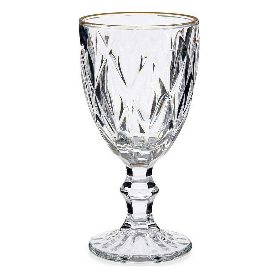 image 1 of Wine glass Vivalto R-00817DL/BHA6-M Transparent Golden Glass 330 ml (6 Units) N/A