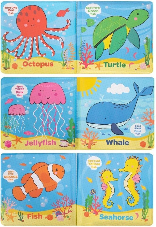 image 1 of Pack Of 4 Baby Bath Books Educational Number Letters Stimulating Sensory