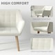 image 4 of HOMCOM Velvet-Feel Accent Chair with Arms Slanted Back Wood Legs Cream