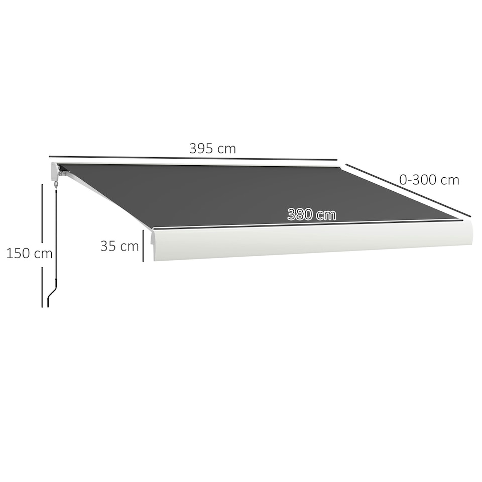 image 1 of Outsunny 4 x 3(m) Electric Retractable Awning Sun Canopies for Door Window