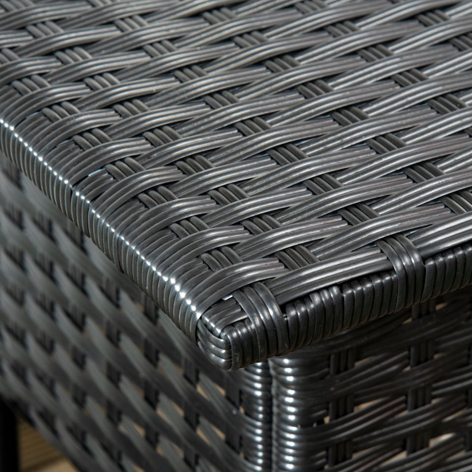 image 1 of Outsunny PE Rattan Outdoor Coffee Table, Easy Match Rattan Side Table, Black