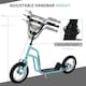 image 2 of HOMCOM 75-80cm Kids Kick Scooter w/ Adjustable Handlebar Inflatable Wheels Blue
