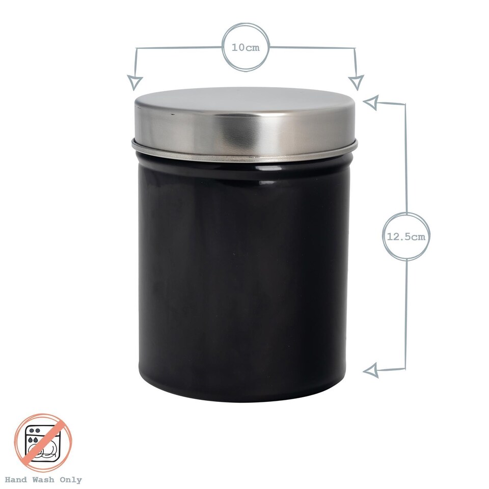 image 1 of Harbour Housewares 5 Piece Round Metal Kitchen Canisters Set - White