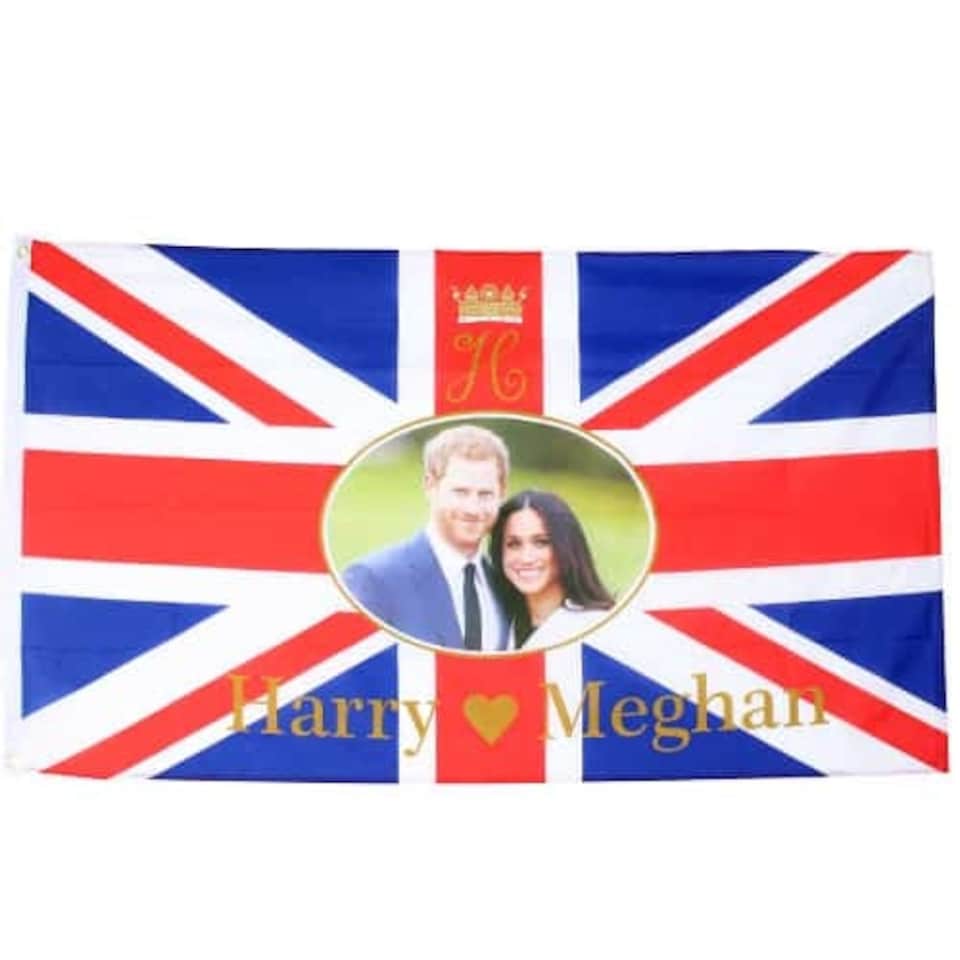 Union Jack Royal Wedding Prince Harry And Meghan Markle Flag - 5 x 3 Ft