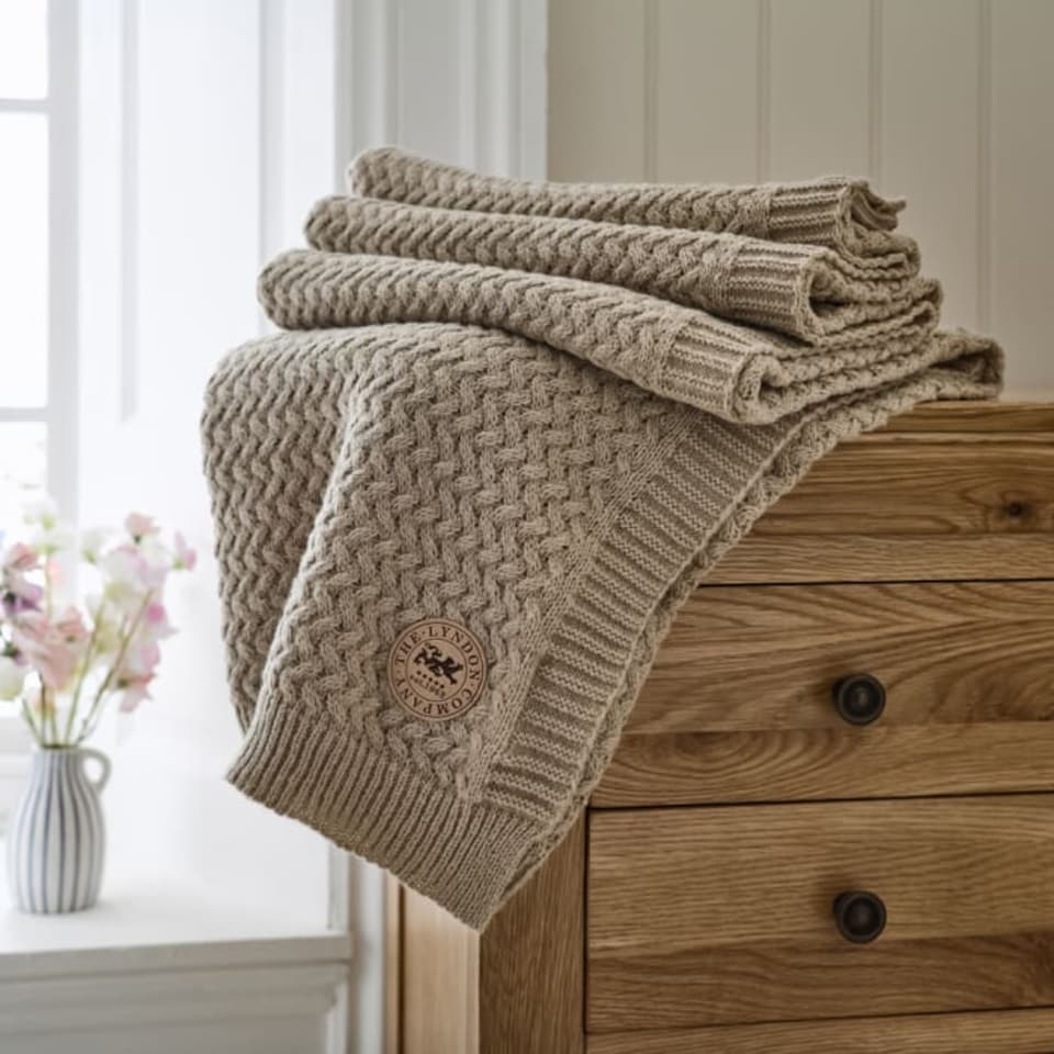 image 1 of Cadenza Supersoft Yarn Dyed Knitted Throw