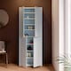 image 6 of Alice Springs Tall Shoe Cabinet with 4 Doors Push-to-Open in Light Grey