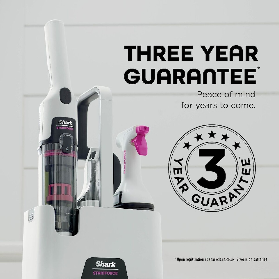 image 1 of Shark StainForce Cordless Stain Destroying Spot Cleaner White HX100UKT
