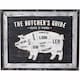 image 1 of Butchers Cuts Pork Wall Plaque - Wood - L3 x W58 x H45 cm - Grey/White